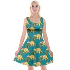 Triceratops Dinosaur Reversible Velvet Sleeveless Dress by trulycreative
