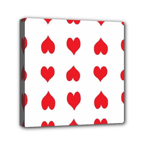 Heart Red Love Valentines Day Mini Canvas 6  X 6  (stretched) by HermanTelo