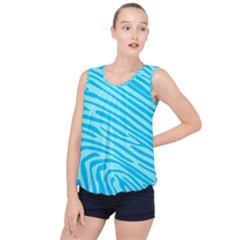 Pattern Texture Blue Bubble Hem Chiffon Tank Top by HermanTelo