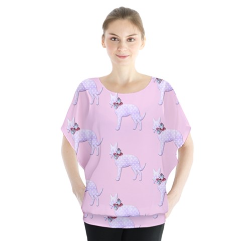 Dogs Pets Anima Animal Cute Batwing Chiffon Blouse by HermanTelo