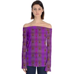 Peace Is Cool Again And Decorative Off Shoulder Long Sleeve Top by pepitasart