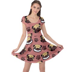 Pug Dog Smiling Cap Sleeve Dress by trulycreative