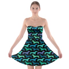 Cute Dachshund Dog Black Strapless Bra Top Dress by trulycreative