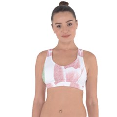 Tulip Red White Pencil Drawing Cross String Back Sports Bra by picsaspassion