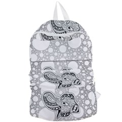 Elegant Mandala Elephant In Black And Wihte Foldable Lightweight Backpack by FantasyWorld7
