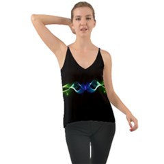 Colorful Neon Art Light Rays, Rainbow Colors Chiffon Cami by picsaspassion