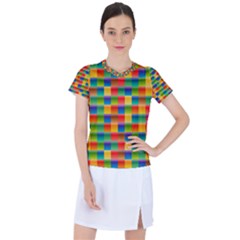 Background Colorful Abstract Women s Mesh Sports Top by HermanTelo