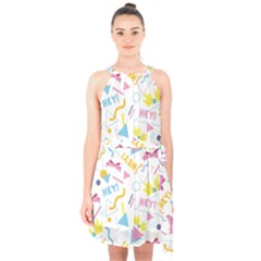 1 Arnold Halter Collar Waist Tie Chiffon Dress by elizabethjonesstyling