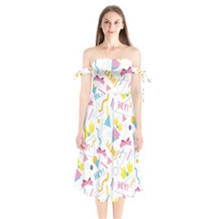 1 Arnold Shoulder Tie Bardot Midi Dress by elizabethjonesstyling