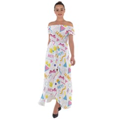 1 Arnold Off Shoulder Open Front Chiffon Dress by elizabethjonesstyling