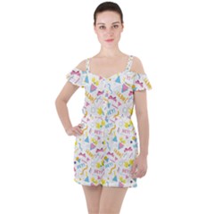 1 Arnold Ruffle Cut Out Chiffon Playsuit by elizabethjonesstyling