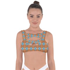 Pattern Brown Triangle Bandaged Up Bikini Top by HermanTelo