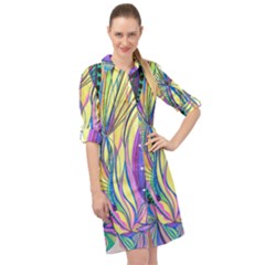 Happpy (4) Long Sleeve Mini Shirt Dress by nicholakarma
