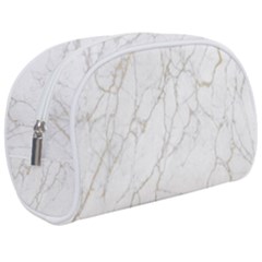 White Marble Texture Floor Background With Gold Veins Intrusions Greek Marble Print Luxuous Real Marble Makeup Case (medium) by genx
