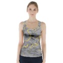 Marble neon retro light gray with gold yellow veins texture floor background retro neon 80s style neon colors print luxuous real marble Racer Back Sports Top View1