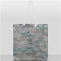 Marble light gray with bright cyan blue veins texture floor background retro neon 80s style neon colors print luxuous real marble Full Print Rope Handle Tote (Large) View2