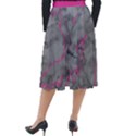 Marble light gray with bright magenta pink veins texture floor background retro neon 80s style neon colors print luxuous real marble Classic Velour Midi Skirt  View2