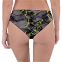 Marble light gray with green lime veins texture floor background retro neon 80s style neon colors print luxuous real marble Reversible Classic Bikini Bottoms View2