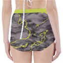 Marble light gray with green lime veins texture floor background retro neon 80s style neon colors print luxuous real marble High-Waisted Bikini Bottoms View2