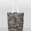 Marble light gray with green lime veins texture floor background retro neon 80s style neon colors print luxuous real marble Full Print Rope Handle Tote (Small) View2
