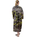 Marble light gray with green lime veins texture floor background retro neon 80s style neon colors print luxuous real marble Maxi Velour Kimono View2