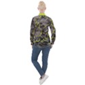 Marble light gray with green lime veins texture floor background retro neon 80s style neon colors print luxuous real marble Women s Long Sleeve Pocket Shirt View2