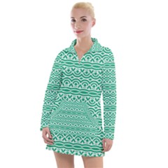 Pattern Green Women s Long Sleeve Casual Dress by Mariart