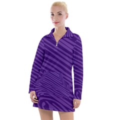 Pattern Texture Purple Women s Long Sleeve Casual Dress by Mariart