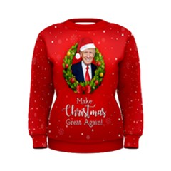 Make Christmas Great Again With Trump Face Maga Women s Sweatshirt by snek