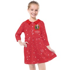Make Christmas Great Again With Trump Face Maga Kids  Quarter Sleeve Shirt Dress by snek