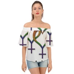 Mrs  And Mrs  Off Shoulder Short Sleeve Top by LiveLoudGraphics