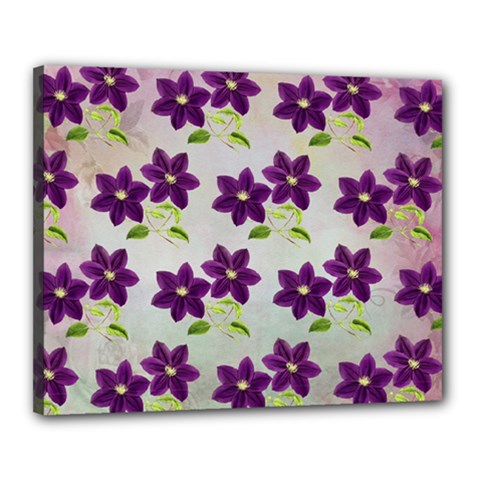 Purple Flower Canvas 20  X 16  (stretched) by HermanTelo