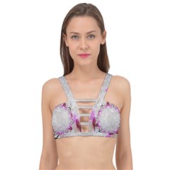 Orchidées Fleurs Abstrait Cage Up Bikini Top by kcreatif