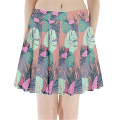 Leaves Pleated Mini Skirt by Sobalvarro