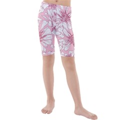 Pink Flowers Kids  Mid Length Swim Shorts by Sobalvarro