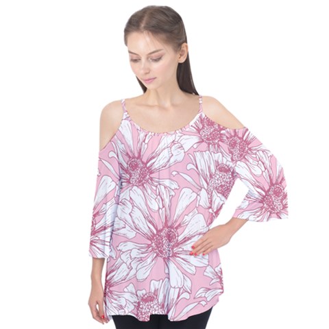 Pink Flowers Flutter Tees by Sobalvarro