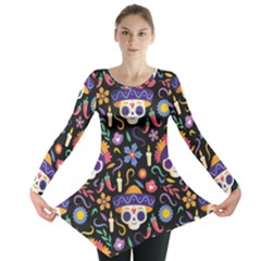 Dia De Los Muertos Long Sleeve Tunic  by Sobalvarro