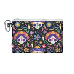 Dia De Los Muertos Canvas Cosmetic Bag (medium) by Sobalvarro