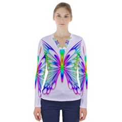 Butterfly Girl V-neck Long Sleeve Top by bloomgirldresses