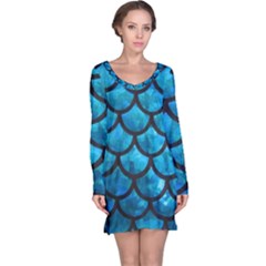 Mermaid Blue Long Sleeve Nightdress by bloomgirldresses