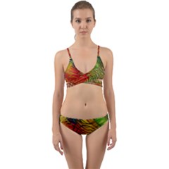 Texture Art Color Pattern Wrap Around Bikini Set by Sapixe