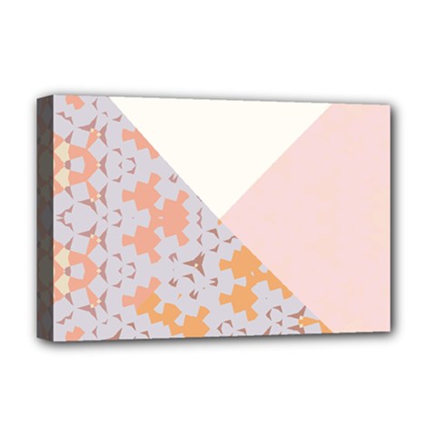 Abstrait Triangles Rose Deluxe Canvas 18  X 12  (stretched) by kcreatif
