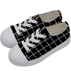 Pattern Carreaux Blanc/noir Kids  Low Top Canvas Sneakers by kcreatif