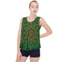 Love The Hearts  Mandala On Green Bubble Hem Chiffon Tank Top View1