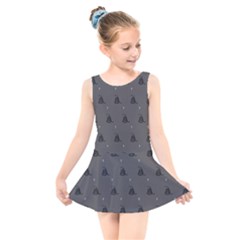 Gadsden Flag Don t Tread On Me Black And Gray Snake And Metal Gothic Crosses Kids  Skater Dress Swimsuit by snek