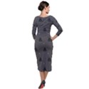 Gadsden Flag Don t tread on me black and gray snake and metal gothic crosses Quarter Sleeve Midi Velour Bodycon Dress View2
