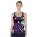 Retrowave Aesthetic vaporwave retro memphis pattern 80s design 3D geometric shapes Racer Back Sports Top View1