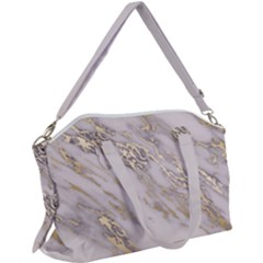 Marble With Metallic Gold Intrusions On Gray White Stone Texture Pastel Rose Pink Background Canvas Crossbody Bag by genx