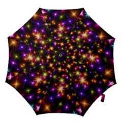 Star Colorful Christmas Abstract Hook Handle Umbrellas (large) by Wegoenart