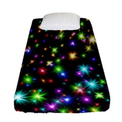 Star Colorful Christmas Abstract Fitted Sheet (single Size) by Wegoenart